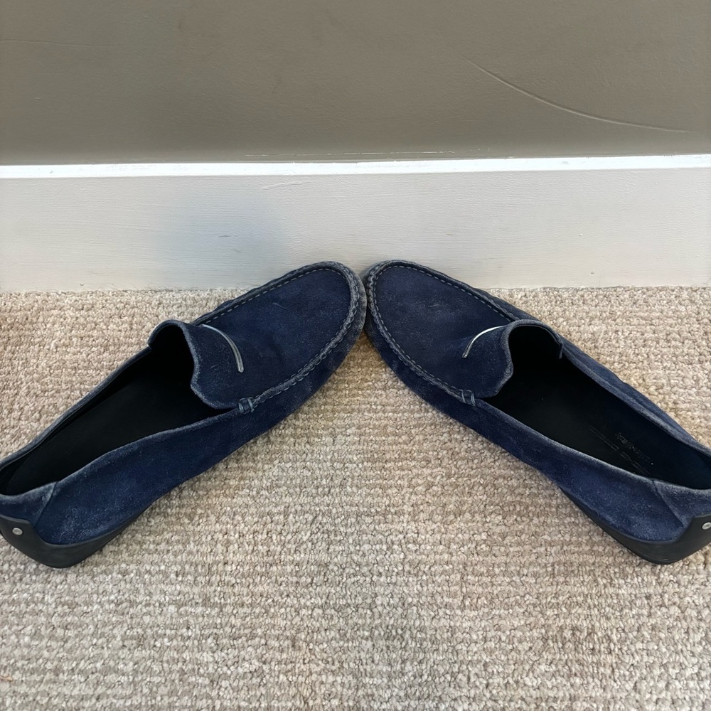 Porsche Design Navy Suede Driving Loafers Men’s US 8.5 Luxury Designer Shoes - Picture 6 of 9